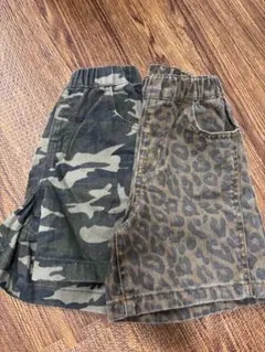 キッズ ハーフパンツ 2点セット 迷彩 ヒョウ柄