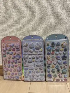 コットンパフィ３点セット　サンリオシール