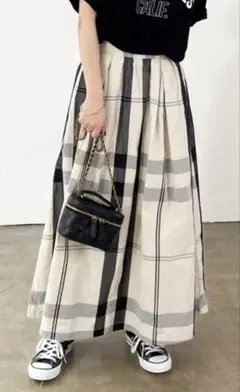 【未使用】Auntie Rosa 大柄チェックロングスカート