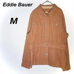 エディーバウアー　ジャケット　茶色　ボタン　ポケット　カジュアル　スウェード