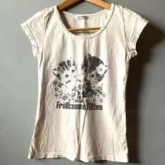 廃棄予告★古着、かわいいＴシャツ【CLEF DE SOL】こねこさんの絵のサムネイル