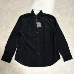 カジュアルベーシック コーデュロイ 長袖 シャツM 綿 100%ブラック