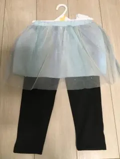 チュチュ付きレギンス 100cm 黒と水色