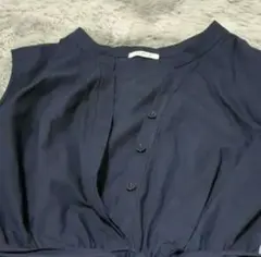 フレイ アイディー ネイビー ノースリーブ ひざ丈ワンピース 【SIZE 0】