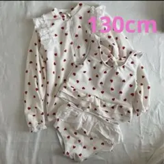 ハートとフリルのラッシュガード＆水着2点セット
