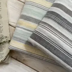 ■0.5ｍ■延長可能■オーガニック100％オーガニックランダムボーダー◇ダーク系