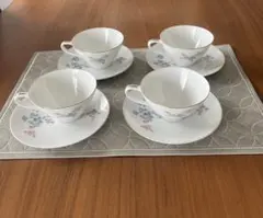 NORITAKE ノリタケ　日本製 花柄陶器カップとソーサー4個セット