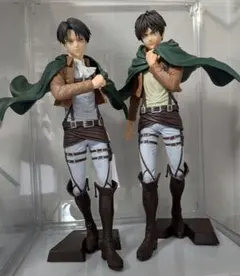 進撃の巨人Grandista リヴァイ & エレン フィギュア　つや消し済み