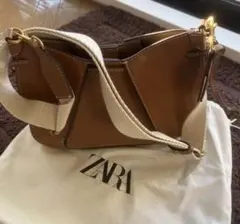 ZARA 完売品　ブラウン ショルダーバッグ カードケース付き
