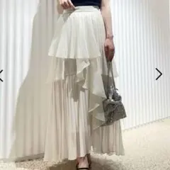 SNIDEL スナイデル　ストレート　プリーツ　ティアード　スカート　ボリューム