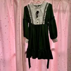 ゴスロリ ロリータ ワンピース ダークグリーン