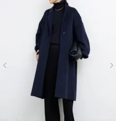 Deuxiemeclasse◇24AW◇ウールアンゴラ リバーコート◇ネイビー