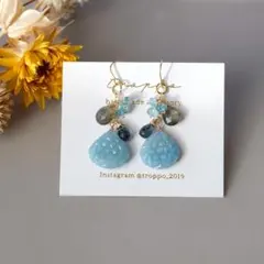 14kgfトロレアイトカービングピアス/イヤリング