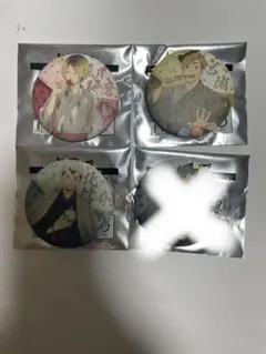 ハイキュー 和紙風缶バッジ 孤爪研磨　黒尾鉄朗 北信介 宫侑 4個