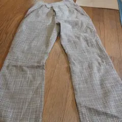 ブラウン チェック柄 スラックス