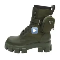 PRADA プラダ モノリス コンバットブーツ Re-Nylon カーキ　ポーチ