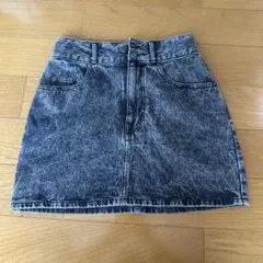 WEGO デニムミニスカート ケミカルウォッシュ S 黒　スカート　デニムのサムネイル