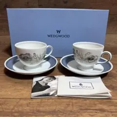 WEDGEWOOD GLEN MISTカップ＆ソーサー　2客セット　黒壺