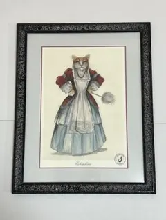 ベネチア カーニバル コロンビーナ 仮面 猫 絵画 インテリア アート