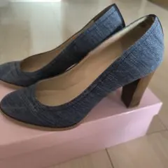 DIANA デニム中ヒールパンプス