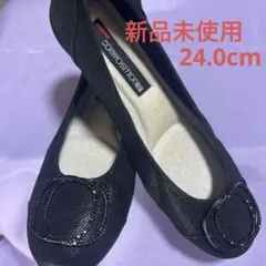 コンポジション9 フラット 黒24.0婦人靴 卒業式 入学式