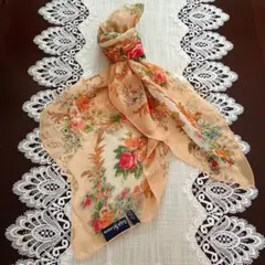 Ralph Lauren ラルフローレン フラワー柄 シルク100% スカーフ
