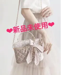 RANDA❤️2WAY リボンチャームキルティングバニティバッグ