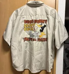 龍*二様 Disney ディズニー ミッキー プリント ボーリングシャツ