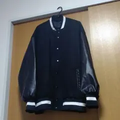 スタジャン ブラック レザー袖