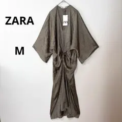 【新品】ZARA ZW COLLECTIONリンクルエフェクトミディワンピース