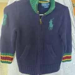 ラルフローレン　big pony 2T（95） ネイビー　グリーンカーディガン