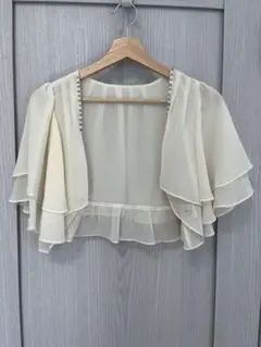 Rag Out アイボリー シフォン ボレロ ビジュー付き