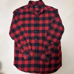 UNIQLO レッド ブラック チェック ネルシャツ S