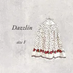 Dazzlin/チュニック/スカート/2way/白/フリー/ゆったり/薔薇/小花