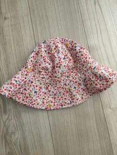 【美品】 プチバトー キッズ 帽子 花柄 ハット 55cm 152cm 10a