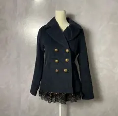 ピーコート ウール 厚手 紺 平成ギャルy2k グランジ パンク ナポレオン
