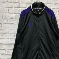 アディダス ジャージ　トラックジャケット　ブラックL ロゴ刺繍88