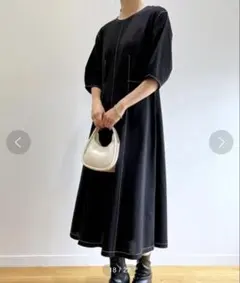 オペーク 7部袖 ワンピース ブラック Mのサムネイル