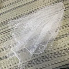 ホワイト ウェディングベール パール付き