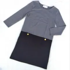 38　ROPE PICNIC　グレーストライプの切替しワンピース