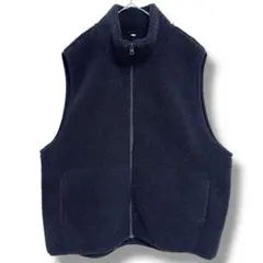 無印良品 フリースジャケット ボアジャケット ブラック L ノースリーブ 暖か