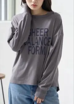 BONJOUR SAGAN ロゴプリント長袖Tシャツ グレー 新品