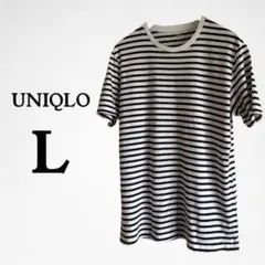 UNIQLO メンズ　コットンボーダーT 半袖　Lのサムネイル