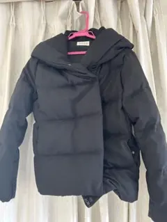 PLST フード付き ブラックダウンジャケット