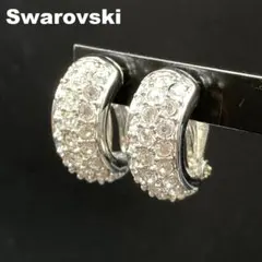 Swarovski スワロフスキー イヤリング シルバー パヴェ ハーフリング