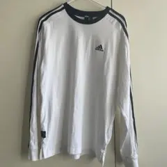 adidas 長袖Tシャツ ホワイト ブラック M
