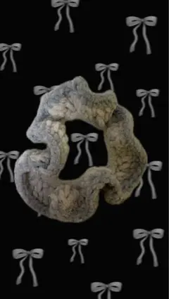 グレー ファー風シュシュ