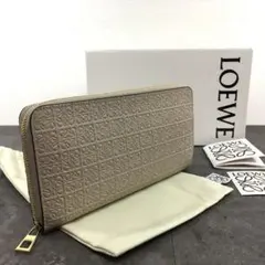 極美品 LOEWE ジップウォレット ベージュ アナグラム 206