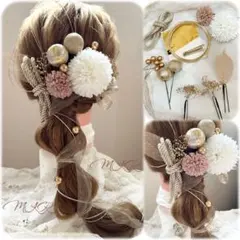 成人式 髪飾り 袴 卒業式 水引 金箔 振袖 七五三 金箔 着物 結婚式 白金