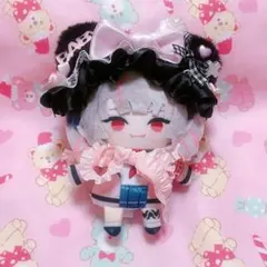 ぬいぐるみ用ねこみみヘッドドレス 10〜11cm ピンク×黒